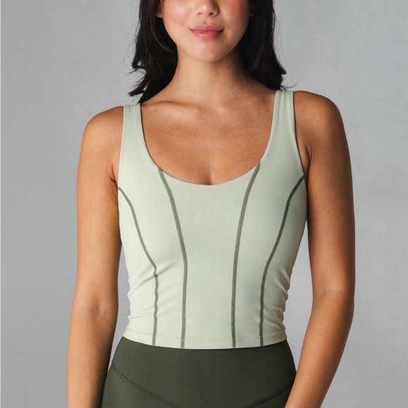 Vitality Tops - Vitality / Balance Athletica Cloud II Corset Tank in Sage Contrast